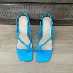 GUESS - SAILY WOMENS FAUX LEATHER SLIP ON SLINGBACK HEELS